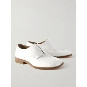 Maison Margiela - Tabi Split Toe crinkle Leather Derby Shoes - White Maison Margiela - Tabi Split Toe crinkle Leather Derby Shoes  main image 3